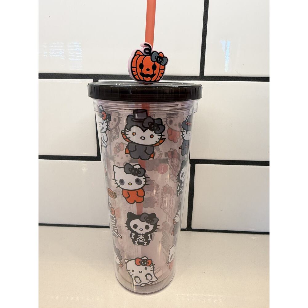 Hello Kitty Halloween Double Insulated Tumbler 22 Oz with Lid & Straw NEW! 🎃